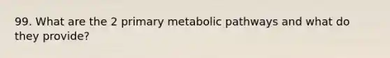 99. What are the 2 primary metabolic pathways and what do they provide?