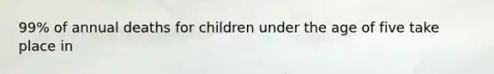 99% of annual deaths for children under the age of five take place in