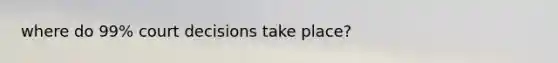 where do 99% court decisions take place?