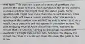 #99 Note: This question is part of a series of questions that present the same scenario. Each question in the series contains a unique solution that might meet the stated goals. Some question sets might have more than one correct solution, while others might not have a correct solution. After you answer a question in this section, you will NOT be able to return to it. As a result, these questions will not appear in the review screen. You plan to deploy several Azure virtual machines. You need to ensure that the services running on the virtual machines are available if a single data center fails. Solution: You deploy the virtual machines to a scale set. Does this meet the goal? A. Yes B. No