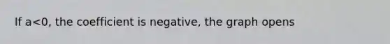 If a<0, the coefficient is negative, the graph opens