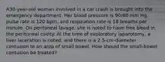 A30-year-old woman involved in a car crash is brought into the emergency department. Her blood pressure is 90/60 mm Hg, pulse rate is 120 bpm, and respiration rate is 18 breaths per minute. On peritoneal lavage, she is noted to have free blood in the peritoneal cavity. At the time of exploratory laparotomy, a liver laceration is noted, and there is a 2.5-cm-diameter contusion to an area of small bowel. How should the small-bowel contusion be treated?