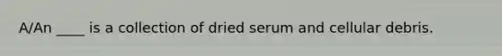 A/An ____ is a collection of dried serum and cellular debris.