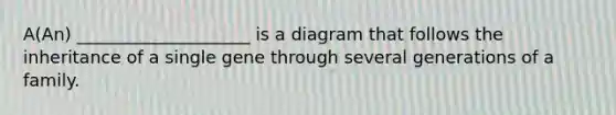 A(An) ____________________ is a diagram that follows the inheritance of a single gene through several generations of a family.