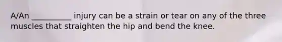 A/An __________ injury can be a strain or tear on any of the three muscles that straighten the hip and bend the knee.