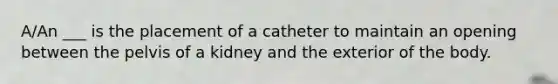 A/An ___ is the placement of a catheter to maintain an opening between the pelvis of a kidney and the exterior of the body.​