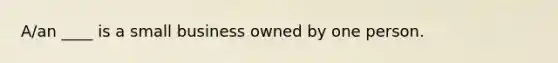 A/an ____ is a small business owned by one person.