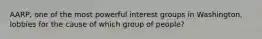 AARP, one of the most powerful interest groups in Washington, lobbies for the cause of which group of people?