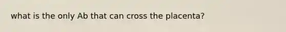 what is the only Ab that can cross the placenta?