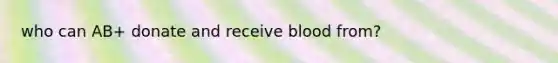 who can AB+ donate and receive blood from?