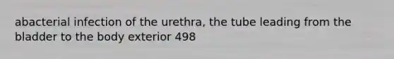 abacterial infection of the urethra, the tube leading from the bladder to the body exterior 498