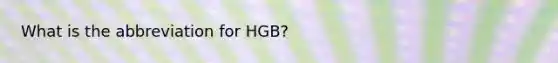 What is the abbreviation for HGB?