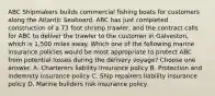 ABC Shipmakers builds commercial fishing boats for customers along the Atlantic Seaboard. ABC has just completed construction of a 73 foot shrimp trawler, and the contract calls for ABC to deliver the trawler to the customer in Galveston, which is 1,500 miles away. Which one of the following marine insurance policies would be most appropriate to protect ABC from potential losses during the delivery voyage? Choose one answer. A. Charterers liability insurance policy B. Protection and indemnity insurance policy C. Ship repairers liability insurance policy D. Marine builders risk insurance policy