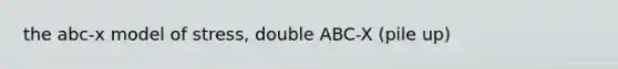 the abc-x model of stress, double ABC-X (pile up)