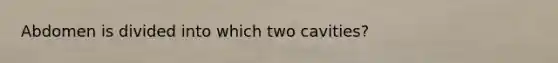 Abdomen is divided into which two cavities?