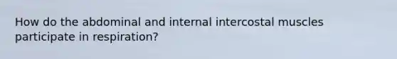 How do the abdominal and internal intercostal muscles participate in respiration?