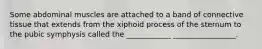 Some abdominal muscles are attached to a band of connective tissue that extends from the xiphoid process of the sternum to the pubic symphysis called the ____________ _________________.