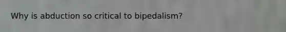 Why is abduction so critical to bipedalism?