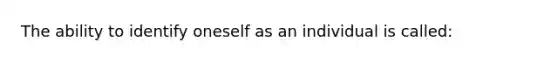 The ability to identify oneself as an individual is called: