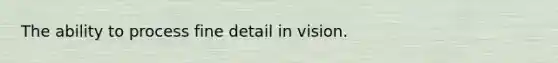 The ability to process fine detail in vision.