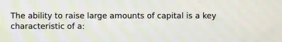 The ability to raise large amounts of capital is a key characteristic of​ a: