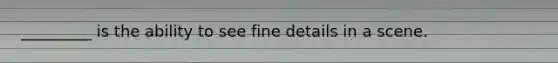 _________ is the ability to see fine details in a scene.