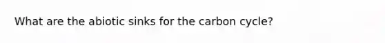 What are the abiotic sinks for the carbon cycle?