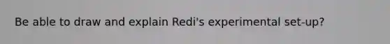 Be able to draw and explain Redi's experimental set-up?