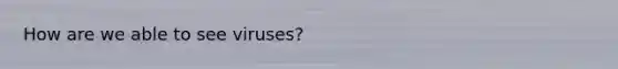 How are we able to see viruses?