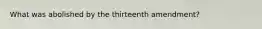 What was abolished by the thirteenth amendment?