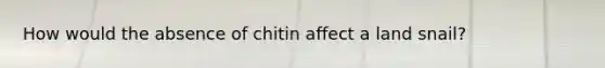 How would the absence of chitin affect a land snail?