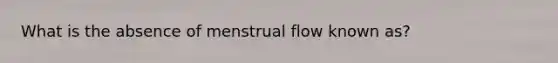 What is the absence of menstrual flow known as?