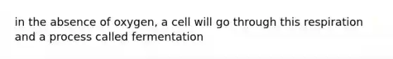 in the absence of oxygen, a cell will go through this respiration and a process called fermentation