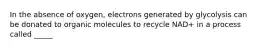 In the absence of oxygen, electrons generated by glycolysis can be donated to organic molecules to recycle NAD+ in a process called _____