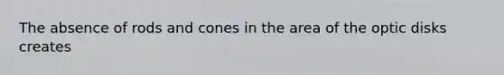 The absence of rods and cones in the area of the optic disks creates