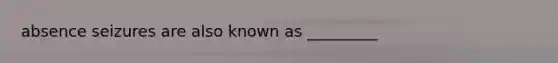 absence seizures are also known as _________