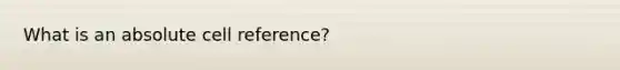 What is an absolute cell reference?