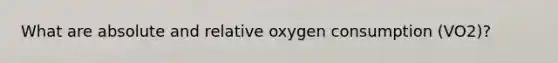 What are absolute and relative oxygen consumption (VO2)?