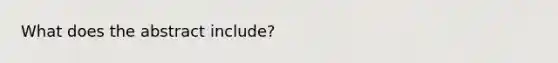 What does the abstract include?