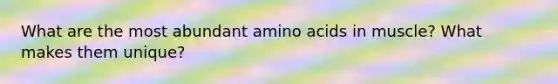 What are the most abundant amino acids in muscle? What makes them unique?