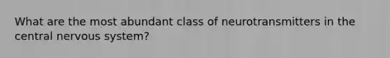 What are the most abundant class of neurotransmitters in the central nervous system?