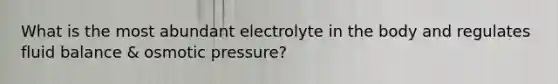 What is the most abundant electrolyte in the body and regulates fluid balance & osmotic pressure?