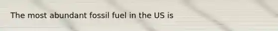 The most abundant fossil fuel in the US is