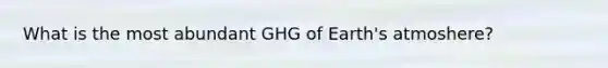 What is the most abundant GHG of Earth's atmoshere?