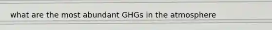 what are the most abundant GHGs in the atmosphere