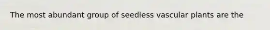 The most abundant group of seedless vascular plants are the