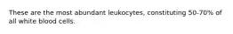 These are the most abundant leukocytes, constituting 50-70% of all white blood cells.