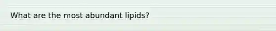 What are the most abundant lipids?