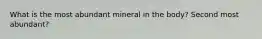 What is the most abundant mineral in the body? Second most abundant?