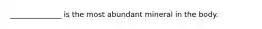 ______________ is the most abundant mineral in the body.